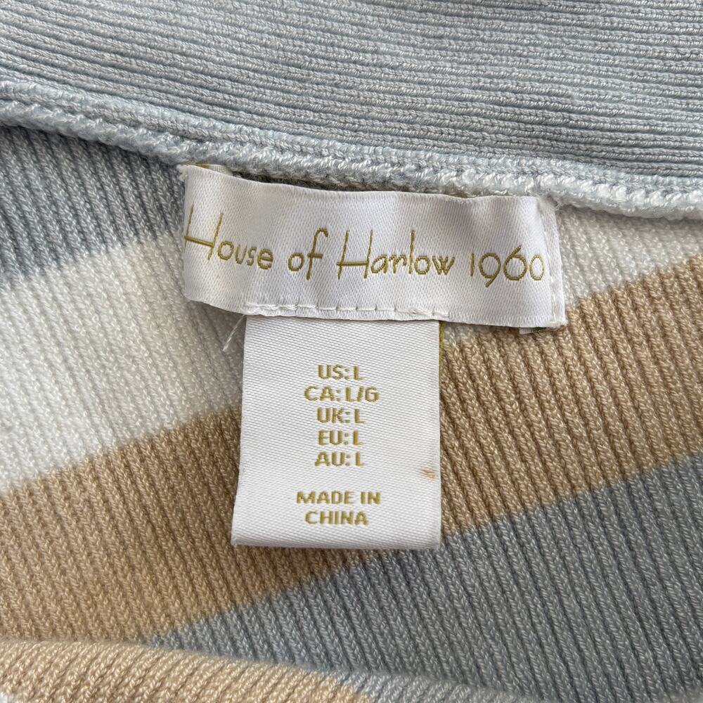 House of Harlow 1960 Rib Stripe Halter Crop Top - Size: Large - Picture 3 of 4